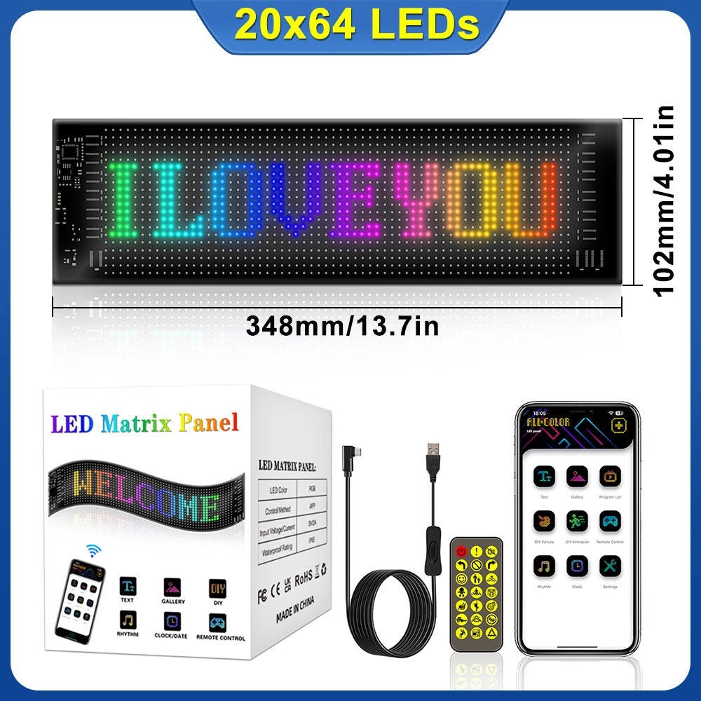 Custom Animation RGB LED Matrix Pixel Panel 5V | App & Remote Control