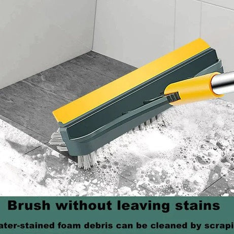 2-in-1 Cleaning Tool – Broom, Scrubber & Wiper for Home Floors
