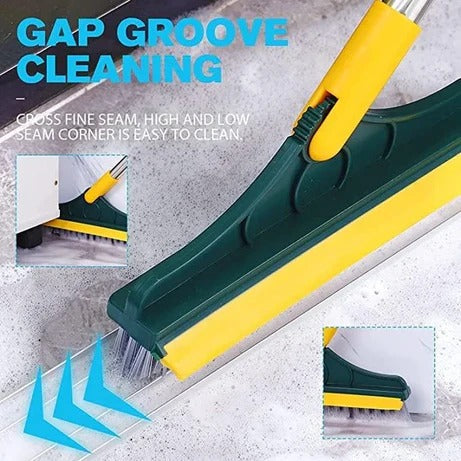 2-in-1 Cleaning Tool – Broom, Scrubber & Wiper for Home Floors